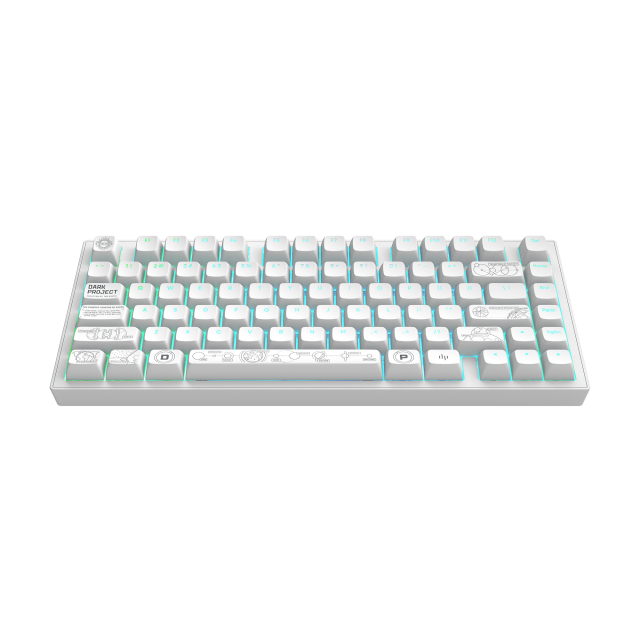 Gaming Wireless Mechanical Keyboard Dark Project ALU81A Terra Nova R2 White RGB 