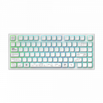 Gaming Wireless Mechanical Keyboard Dark Project ALU81A Terra Nova R2 White RGB