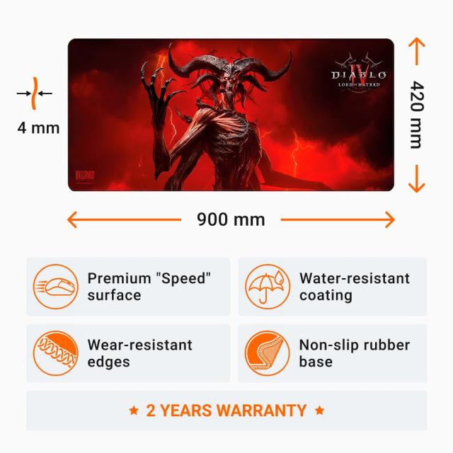 Gaming mousepad Diablo IV: Lord of Hatred - Mephisto, XL 