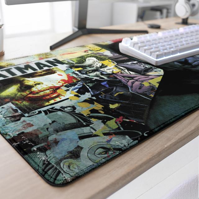 Mousepad DC Batman: Torn Collage - Batman and Villains, XL 