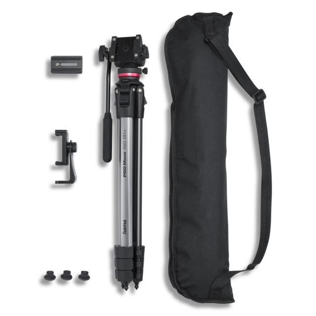 Hama “PRO Move 160 2D+” Tripod, Video Tripod for Camera and Mobile Phone, 160 cm 