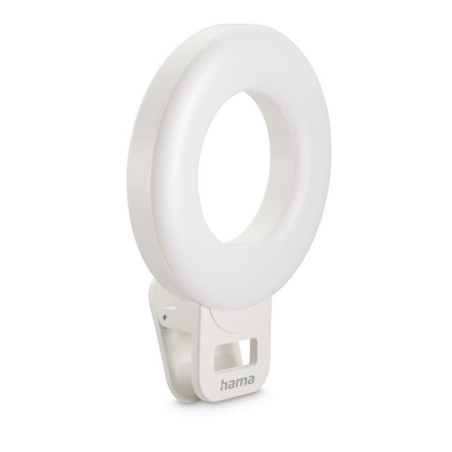 Hama "ToGo" LED Ring Light, Clip-on Ring Light f Mobile Phone, Chargeable, 3 Mod 