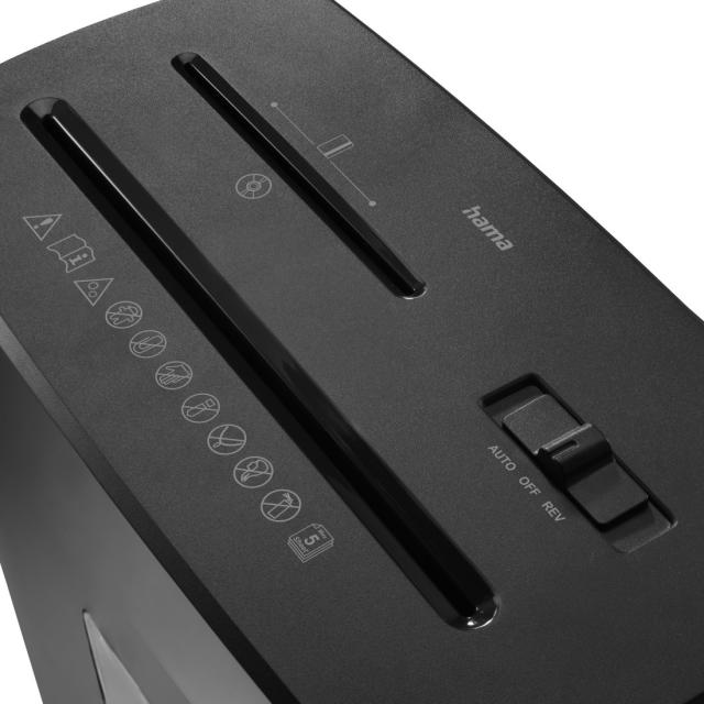 HAMA Шредер „Prime M50CD-B“, ниво на сигурност P5 T2 E2 O1, черен 