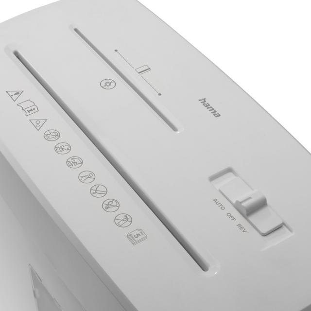 HAMA Шредер „Prime M50CD-B“, ниво на сигурност P5 T2 E2 O1, бял 