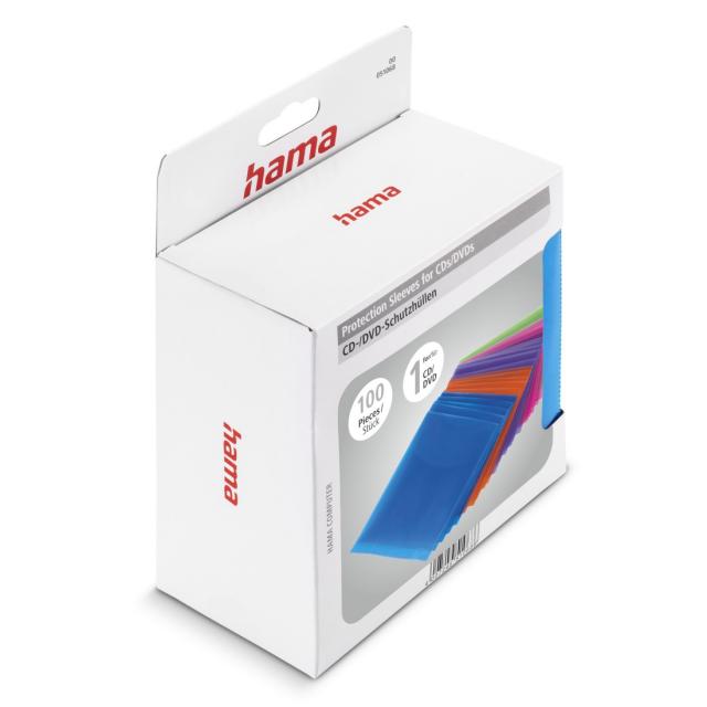HAMA Предпазни пликове за CD/DVD, 100 бр, цветни 