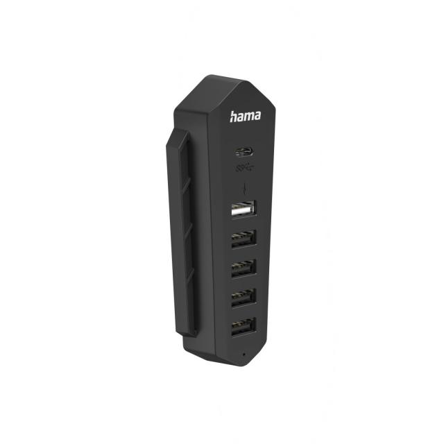 Hama 6in1 USB-Hub for Playstation 5, 6 Ports (1x USB-C, 5x USB-A), black 
