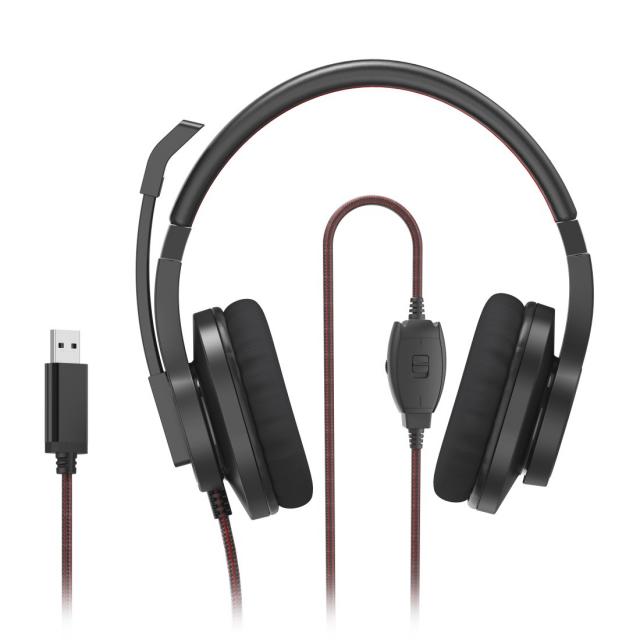 HAMA Слушалки с микрофон HS-USB400 V2, черно 
