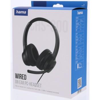 HAMA Слушалки с микрофон „CHS-300“, USB-C / 3.5mm жак, кабел 2 м 