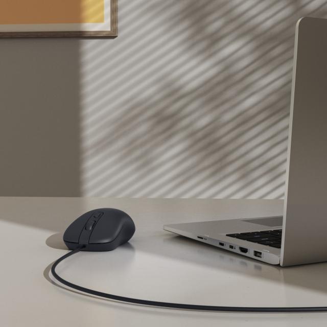 Оптична мишка HAMA CM-200, 4 бутонна, безшумна, с кабел, черна 