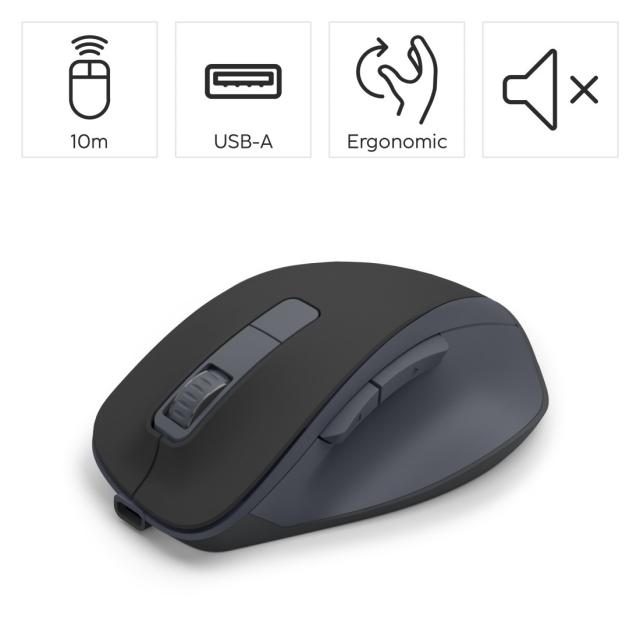 HAMA Безжична оптична мишка WM-500 Recharge , черна, 6 бут.,800/1200/1600 dpi, безшумна 