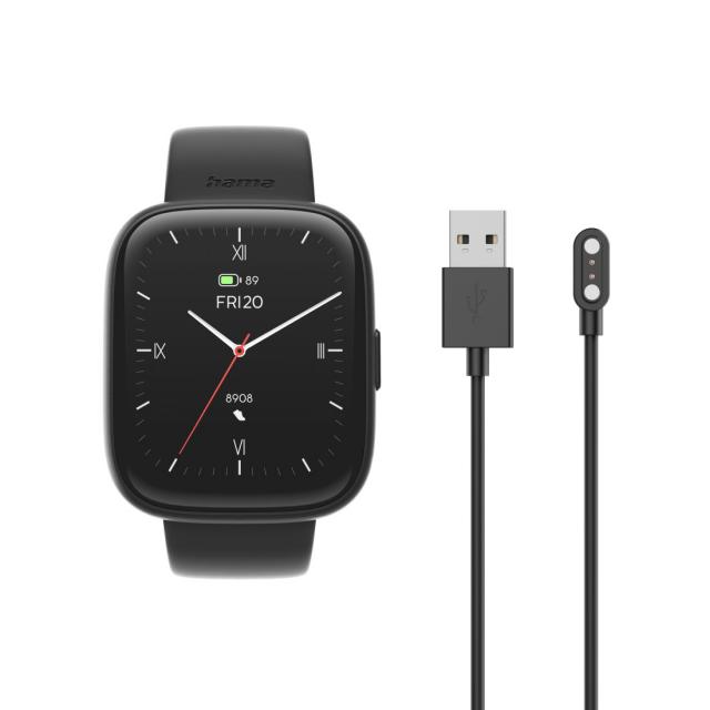 HAMA Смарт часовник "4000", функция за разговори, анализ на съня, водоустойчив, 46 мм, черен 