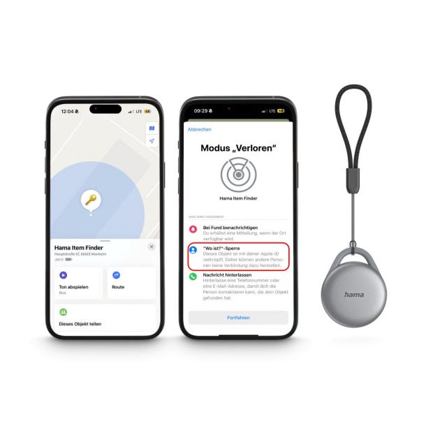 HAMA Тракер съвместим с Android и Apple, Bluetooth, USB-C, акумулаторна батерия 