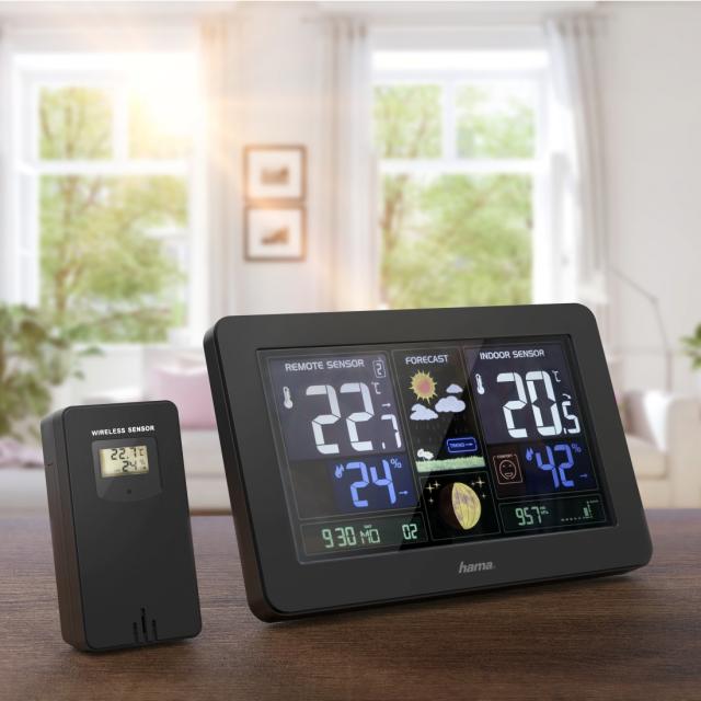 HAMA Електронна метеостанция "Premium", цветен LED дисплей 