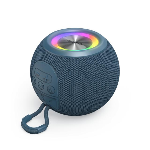 Hama "Ball Shape Speaker" Bluetooth® Loudspeaker, 5 Light Modes, 5W, blue 
