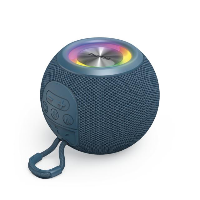 Hama "Ball Shape Speaker" Bluetooth® Loudspeaker, 5 Light Modes, 5W, blue 
