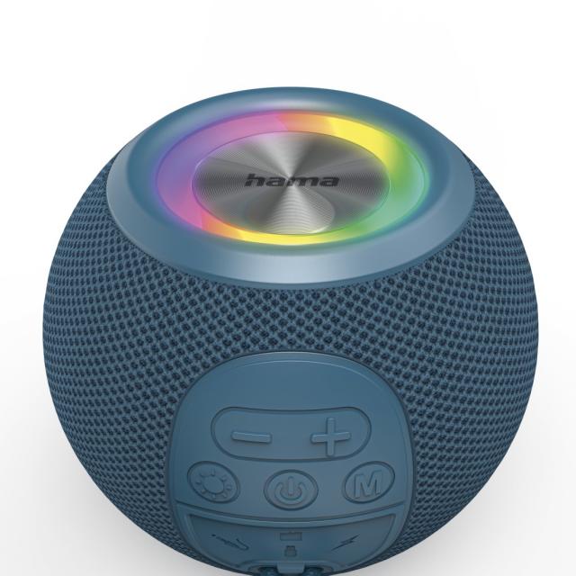 Hama "Ball Shape Speaker" Bluetooth® Loudspeaker, 5 Light Modes, 5W, blue 