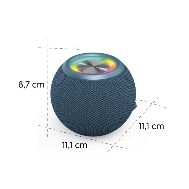 Hama "Ball Shape Speaker" Bluetooth® Loudspeaker, 5 Light Modes, 5W, blue 