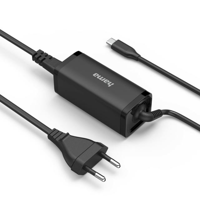 HAMA Зарядно за лаптоп, USB-C PD, GaN, 5-20V/65 W 