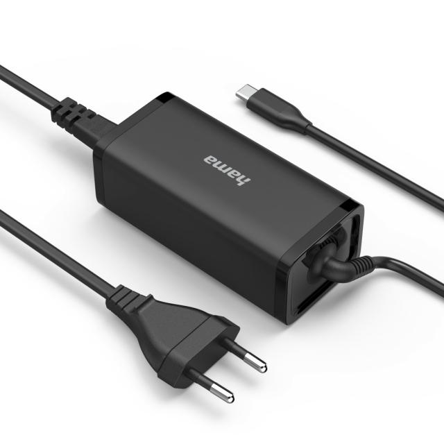 HAMA Универсално захранване за лаптоп, USB-C, Gan, (PD), 5-20V/100W 