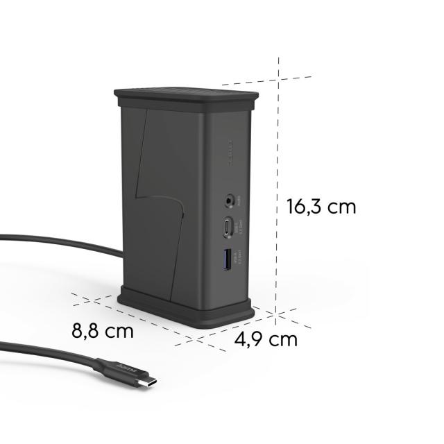 HAMA Докинг станция USB-C "Connect2Office Black", 9 порта, 2x HDMI™, USB-A, USB-C, LAN 