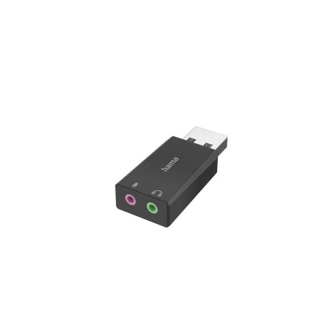 HAMA Външна звукова карта USB-А, 2 x 3.5 mm аудио жак, стерео 
