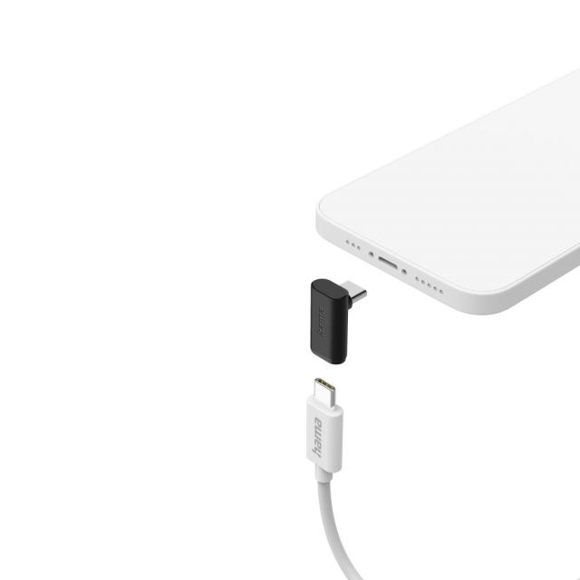 HAMA Адаптер 90°C USB-C, USB 3.2 Gen2, 10 Gbit/s, 5 A, 240 W, комплект от 2 