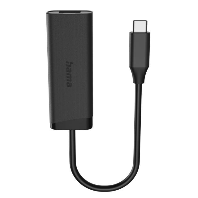 HAMA Мрежов адаптер, USB-C, 2.5 Gigabit Ethernet, Черен 