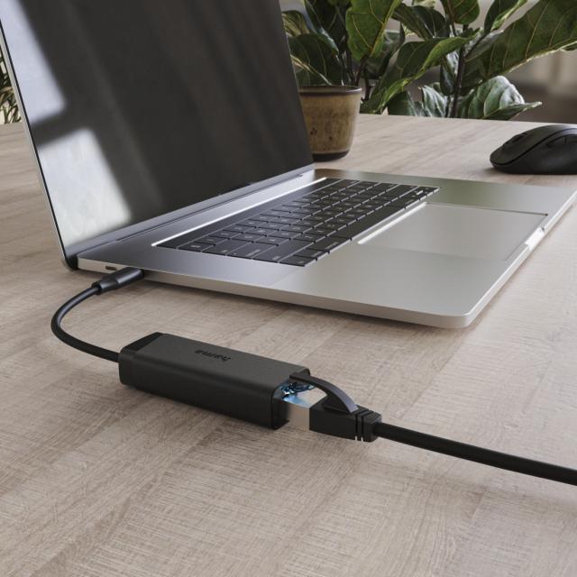 HAMA Мрежов адаптер, USB-C, 2.5 Gigabit Ethernet, Черен 