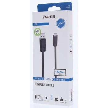 HAMA Кабел USB Mini-B - USB-A, 480 Mbit/s, 0.75 m 