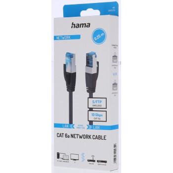 Hama Network Cable, CAT 6a, 10 Gbit/s, S/FTP Shielded, 0.25 m 