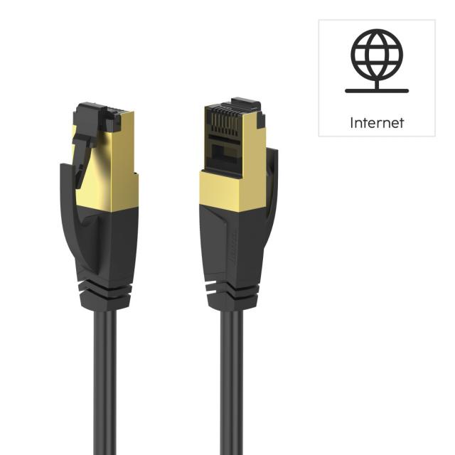 HAMA Мрежов пач кабел, CAT 8, 40 Gbit/s, S/FTP, екраниран, без халоген, 0,50 m 