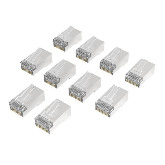 Hama Network Plug, CAT 6a, 10 Gbit/s, Shielded, 10 Pcs 