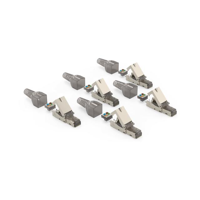 HAMA Комплект мрежови конектори, CAT 6a, 10 Gbit/s, екраниран, инсталиране без инструменти, 5 бр 