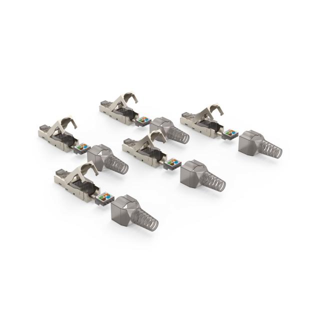 HAMA Комплект мрежови конектори, CAT 6a, 10 Gbit/s, екраниран, инсталиране без инструменти, 5 бр 