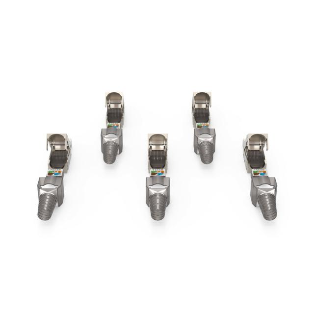 HAMA Комплект мрежови конектори, CAT 6a, 10 Gbit/s, екраниран, инсталиране без инструменти, 5 бр 