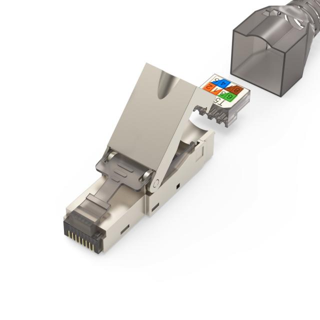 HAMA Комплект мрежови конектори, CAT 6a, 10 Gbit/s, екраниран, инсталиране без инструменти, 5 бр 