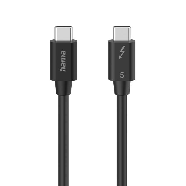 HAMA Кабел "USB-C" Thunderbolt-5, 80 Gbit/s, 5A, 240W, Ultra-HD 8K, 1.00 m 