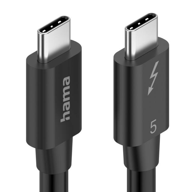 HAMA Кабел "USB-C" Thunderbolt-5, 80 Gbit/s, 5A, 240W, Ultra-HD 8K, 1.00 m 