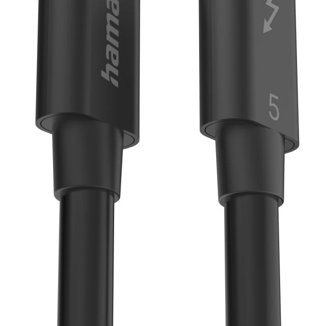 HAMA Кабел "USB-C" Thunderbolt-5, 80 Gbit/s, 5A, 240W, Ultra-HD 8K, 1.00 m 