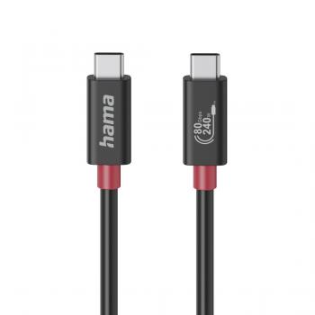 Hama USB-C Cable, E-Marker, USB4 Gen4, 80 Gbit/s, 5 A, 240 W, 1.00 m