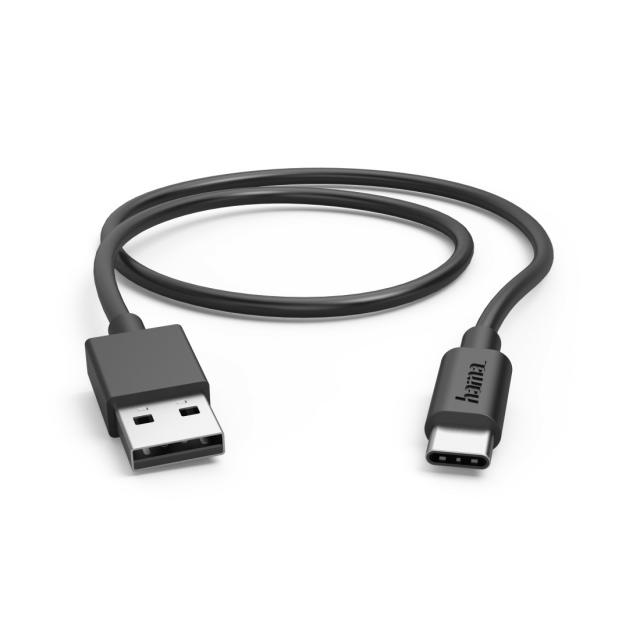 Hama Charging Cable, USB-A - USB-C, 0.5 m, black 