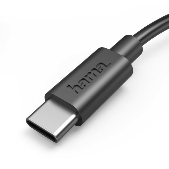Hama Charging Cable, USB-A - USB-C, 0.5 m, black 