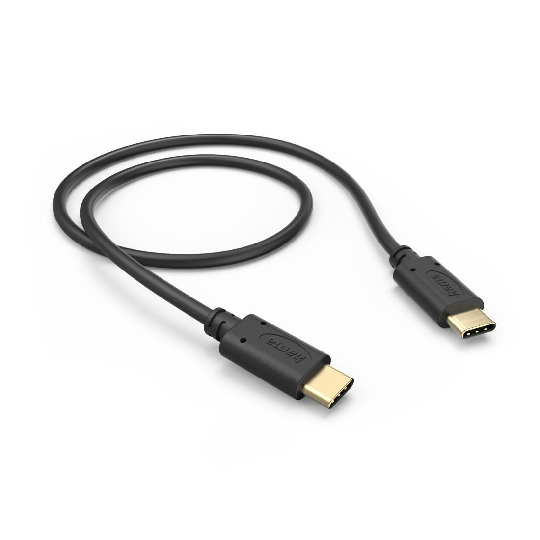 HAMA Кабел за зареждане, USB-C - USB-C, 0,5 м, черен