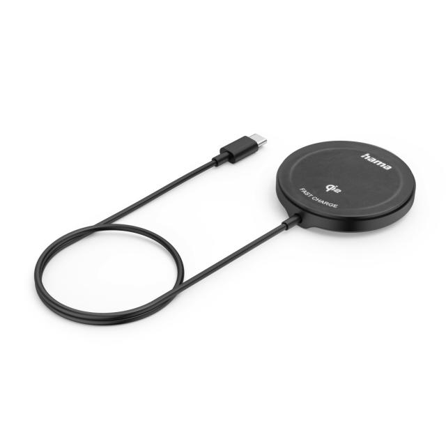 Hama Wireless Qi2 Charger, Inductive Charging Pad, Fast Charging, 15 W, black 