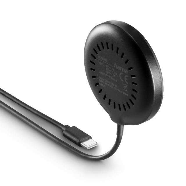 Hama Wireless Qi2 Charger, Inductive Charging Pad, Fast Charging, 15 W, black 