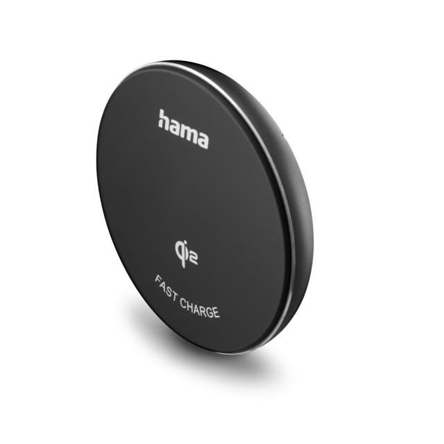 Hama Wireless Qi2 charger, inductive fast charging at the desk etc., 15 W 