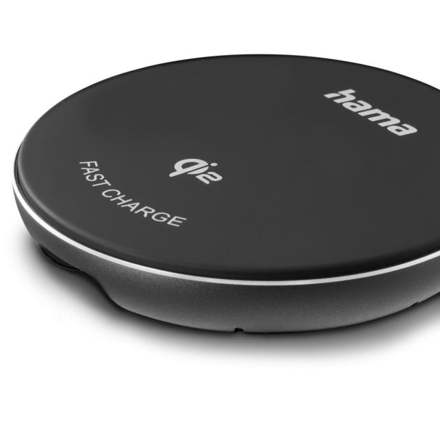 Hama Wireless Qi2 charger, inductive fast charging at the desk etc., 15 W 