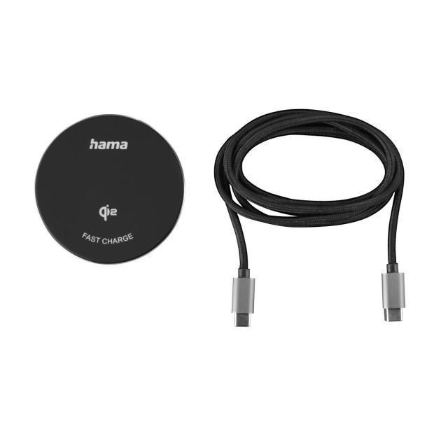 Hama Wireless Qi2 charger, inductive fast charging at the desk etc., 15 W 