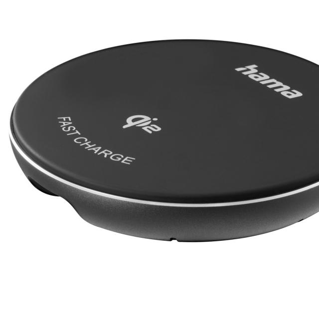 Hama Wireless Qi2 charger, inductive fast charging at the desk etc., 15 W 
