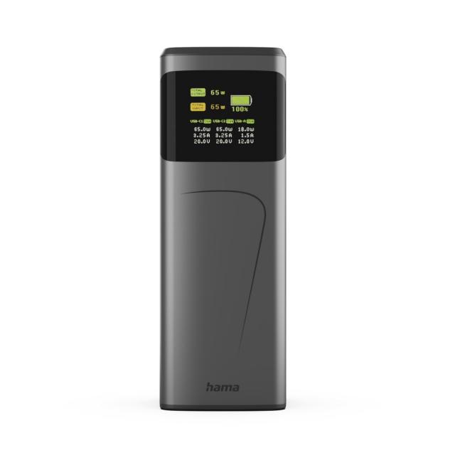 Hama “High Power” Power Pack, 65 W, 20000 mAh, 2x USB-C, USB-A, Fast Charging 